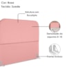 Cabeceira Casal 140 cm Com Frame Alana Suede Rosa Artte