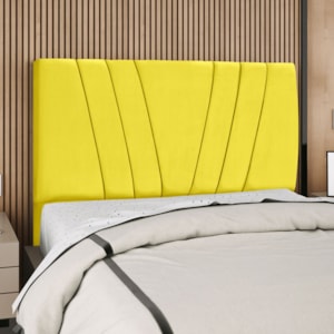 Cabeceira Casal 140 cm Com Frame Belgica Suede Amarelo Artte
