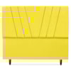 Cabeceira Casal 140 cm Com Frame Belgica Suede Amarelo Artte