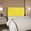 Cabeceira Casal 140 cm Com Frame Belgica Suede Amarelo Artte