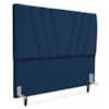 Cabeceira Casal 140 cm Com Frame Belgica Suede Azul Marinho Artte