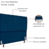 Cabeceira Casal 140 cm Com Frame Belgica Suede Azul Marinho Artte