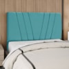 Cabeceira Casal 140 cm Com Frame Belgica Suede Azul Turquesa Artte