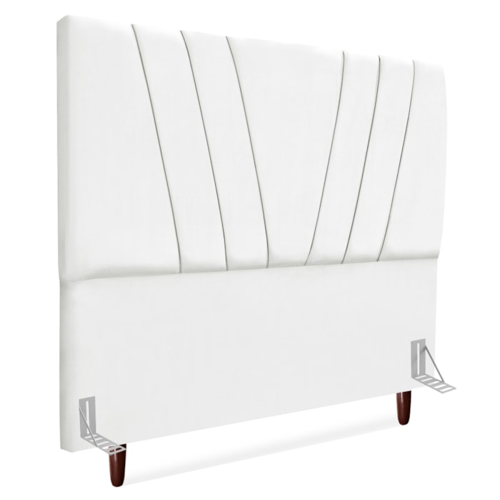 Cabeceira Casal 140 cm Com Frame Belgica Suede Branco Artte