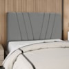 Cabeceira Casal 140 cm Com Frame Belgica Suede Cinza Artte