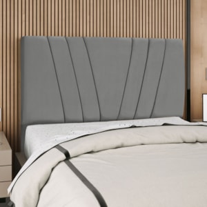 Cabeceira Casal 140 cm Com Frame Belgica Suede Cinza Artte