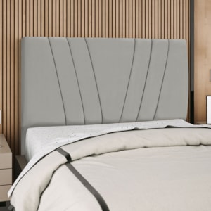 Cabeceira Casal 140 cm Com Frame Belgica Suede Cinza Claro Artte