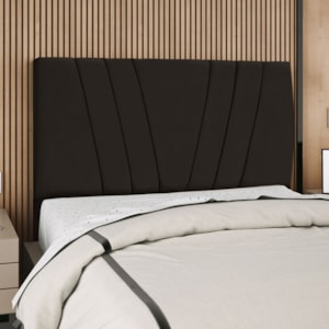 Cabeceira Casal 140 cm Com Frame Belgica Suede Marrom Artte