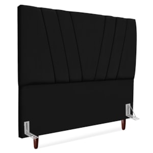 Cabeceira Casal 140 cm Com Frame Belgica Suede Preto Artte