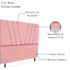 Cabeceira Casal 140 cm Com Frame Belgica Suede Rosa Artte