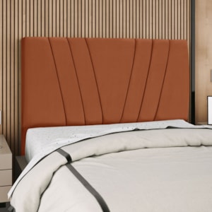 Cabeceira Casal 140 cm Com Frame Belgica Suede Terracota Artte