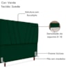 Cabeceira Casal 140 cm Com Frame Belgica Suede Verde Artte