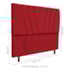 Cabeceira Casal 140 cm Com Frame Belgica Suede Vermelho Artte