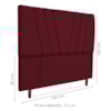 Cabeceira Casal 140 cm Com Frame Belgica Suede Vinho Artte