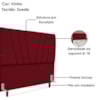 Cabeceira Casal 140 cm Com Frame Belgica Suede Vinho Artte