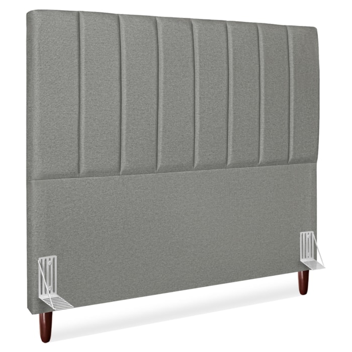 Cabeceira Casal 140 cm Com Frame Carla Linho Cinza Escuro Artte