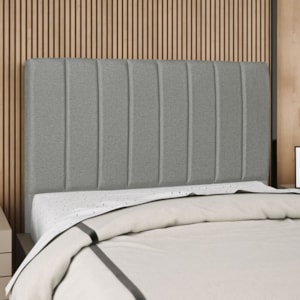 Cabeceira Casal 140 cm Com Frame Carla Linho Cinza Escuro Artte