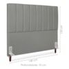 Cabeceira Casal 140 cm Com Frame Carla Linho Cinza Escuro Artte