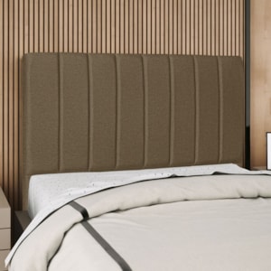 Cabeceira Casal 140 cm Com Frame Carla Linho Marrom Artte