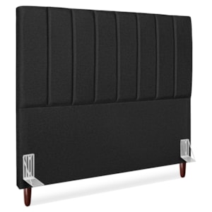 Cabeceira Casal 140 cm Com Frame Carla Linho Preto Artte
