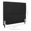 Cabeceira Casal 140 cm Com Frame Carla Linho Preto Artte
