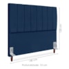 Cabeceira Casal 140 cm Com Frame Carla Suede Azul Marinho Artte