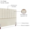 Cabeceira Casal 140 cm Com Frame Carla Suede Bege Artte
