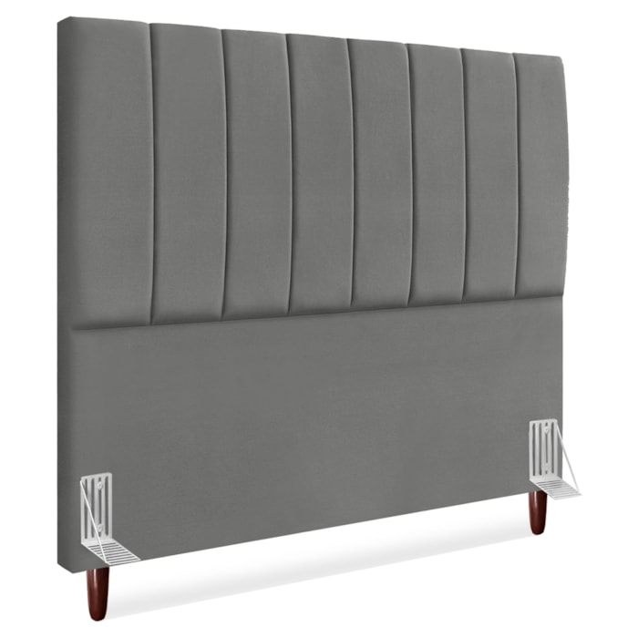 Cabeceira Casal 140 cm Com Frame Carla Suede Cinza Artte