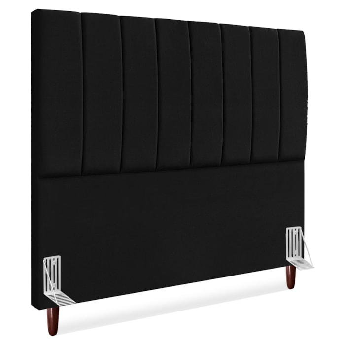 Cabeceira Casal 140 cm Com Frame Carla Suede Preto Artte