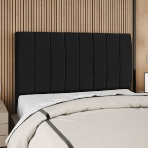 Cabeceira Casal 140 cm Com Frame Carla Suede Preto Artte