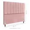 Cabeceira Casal 140 cm Com Frame Carla Suede Rosa Artte