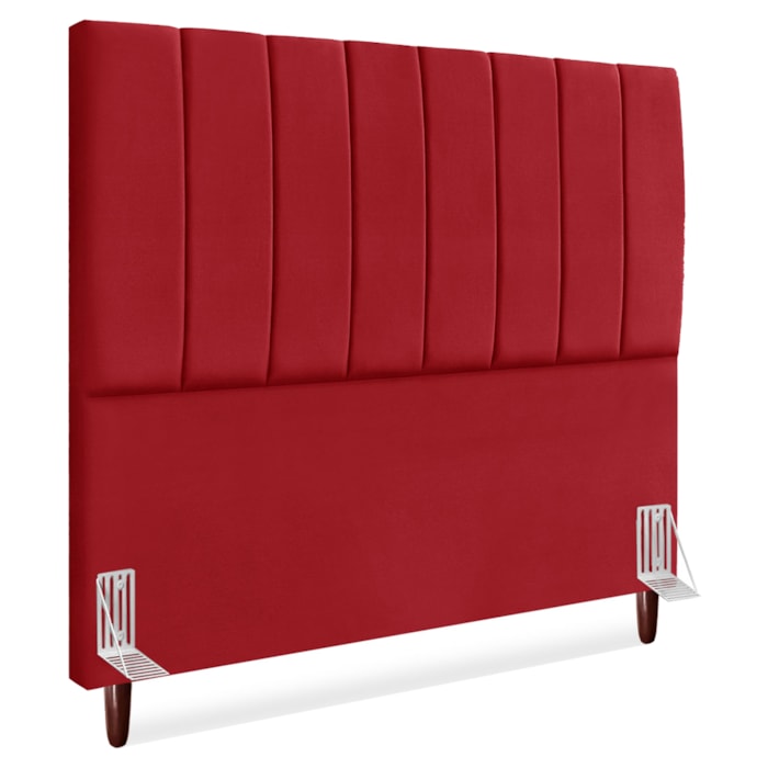 Cabeceira Casal 140 cm Com Frame Carla Suede Vermelho Artte