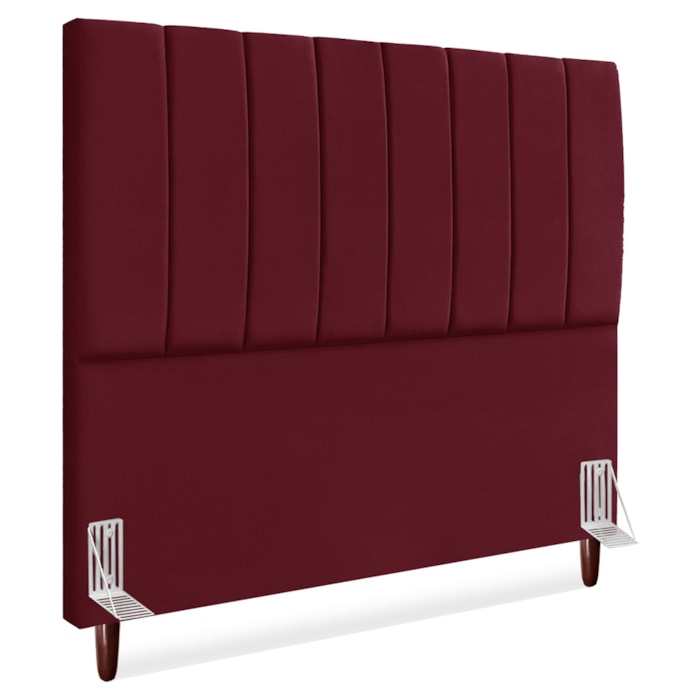 Cabeceira Casal 140 cm Com Frame Carla Suede Vinho Artte