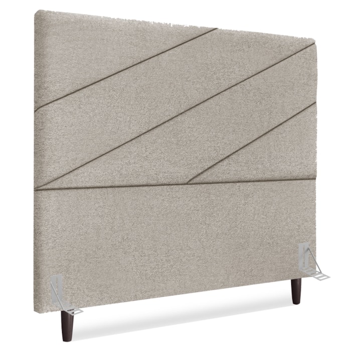 Cabeceira Casal 140 cm Com Frame Cristal Boucle Bege Escuro Artte