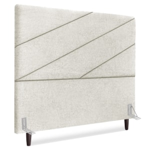 Cabeceira Casal 140 cm Com Frame Cristal Boucle Cinza Claro Artte