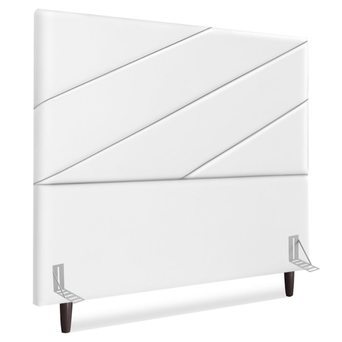 Cabeceira Casal 140 cm Com Frame Cristal Corino Branco Artte
