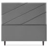 Cabeceira Casal 140 cm Com Frame Cristal Corino Cinza Artte