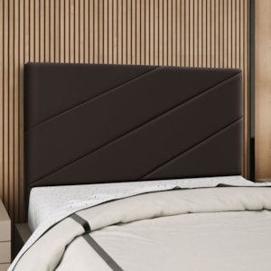 Cabeceira Casal 140 cm Com Frame Cristal Corino Marrom Artte