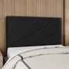 Cabeceira Casal 140 cm Com Frame Cristal Corino Preto Artte