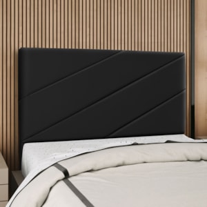 Cabeceira Casal 140 cm Com Frame Cristal Corino Preto Artte