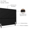 Cabeceira Casal 140 cm Com Frame Cristal Corino Preto Artte