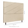 Cabeceira Casal 140 cm Com Frame Cristal Linho Bege Artte
