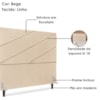 Cabeceira Casal 140 cm Com Frame Cristal Linho Bege Artte
