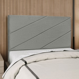 Cabeceira Casal 140 cm Com Frame Cristal Linho Cinza Escuro Artte