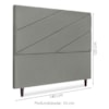 Cabeceira Casal 140 cm Com Frame Cristal Linho Cinza Escuro Artte