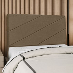 Cabeceira Casal 140 cm Com Frame Cristal Linho Marrom Artte