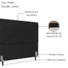 Cabeceira Casal 140 cm Com Frame Cristal Linho Preto Artte