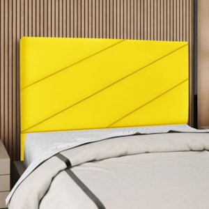 Cabeceira Casal 140 cm Com Frame Cristal Suede Amarelo Artte