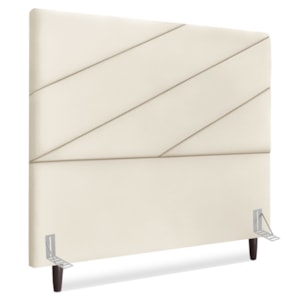 Cabeceira Casal 140 cm Com Frame Cristal Suede Bege Artte