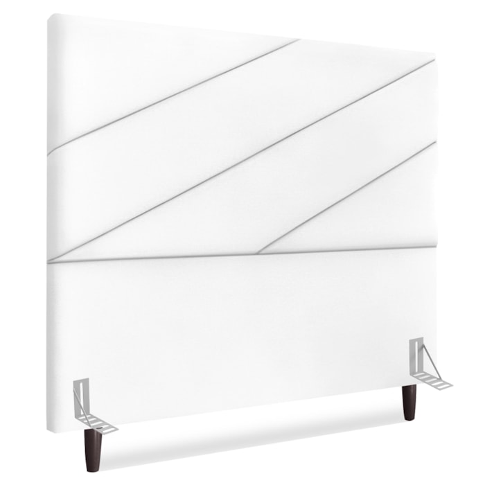 Cabeceira Casal 140 cm Com Frame Cristal Suede Branco Artte